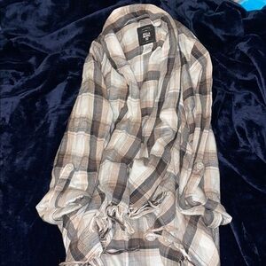 Billabong Beige and Brown Plaid Shirt